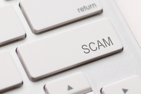 Scam Computer Keys Showing Swindles And Fraudの写真素材