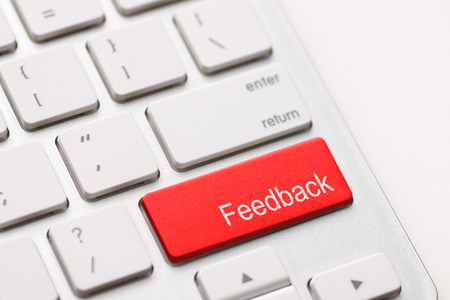 Computer key showing the word Feedback  Message on keyboard key の写真素材
