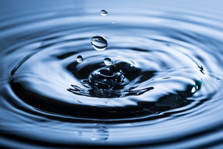 Water drop in sunlight  Blue tone image