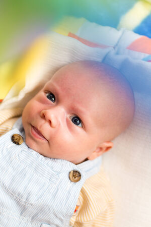 Portrait of smiling baby boyの写真素材