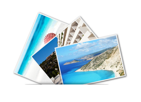 Pictures of holiday showing on isolated white background  Your empty copy space 