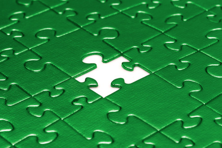 Last piece of jigsaw puzzle.の写真素材