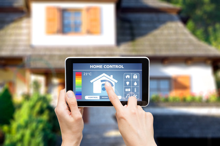 Remote home control system on a digital tablet or phone. Remote home control system on a digital tablet or phone.
