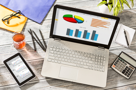 Graph Marketing Digital Analysis Finance Concept -  Stock Imageの写真素材