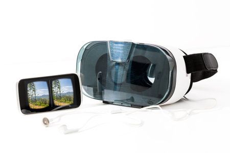 virtual vr glasses goggles headset - stock image