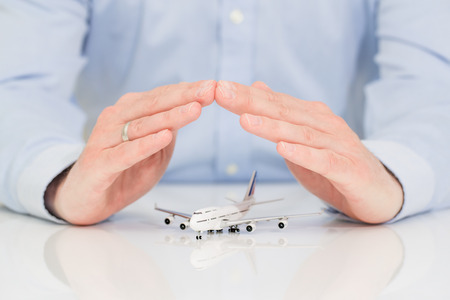 travel insurance aircraft airplane protection plane safe protect concept - stock imageの写真素材