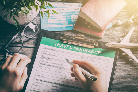 travel agent ticket safe plan trip holiday model insurance money concept air form business security paper transportation concept - stock imageの写真素材