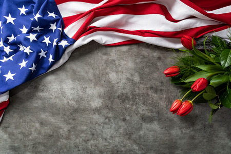 American flag for Memorial Day, 4th of July or Labour Dayの写真素材