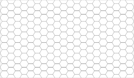 white abstract geometric hexagon pattern background with black outlineのイラスト素材
