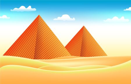 Pyramid Desert sky Background Vectorのイラスト素材