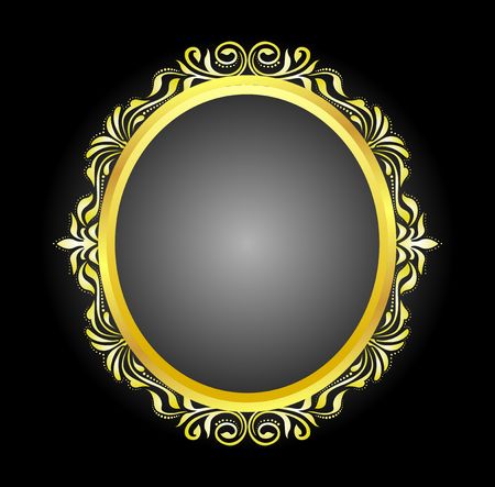 gold frame oval vectorのイラスト素材