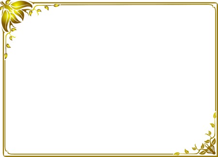 gold leaf frame floralのイラスト素材