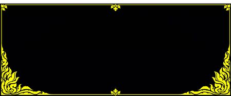 gold frame corner line thaiのイラスト素材