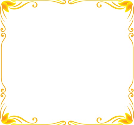 gold frame floral vectorのイラスト素材