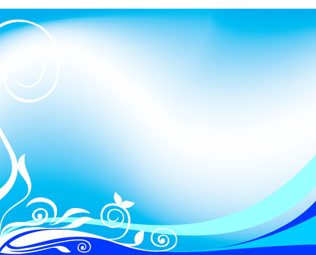 blue background wave bottomのイラスト素材
