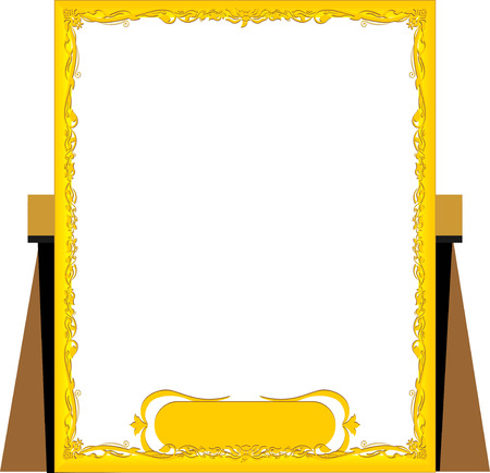 gold frame pictureのイラスト素材