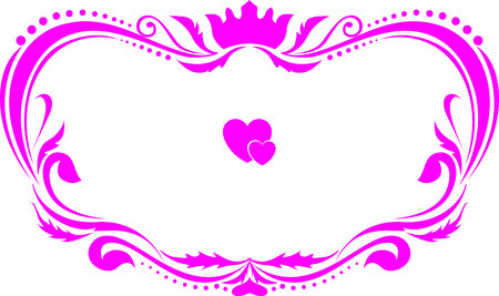 pink frame wedding floralのイラスト素材