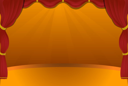 Red stage curtainのイラスト素材