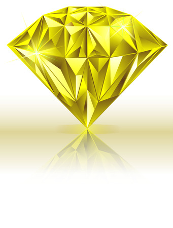 Gold diamond gemstone vector design light, yellow diamondのイラスト素材