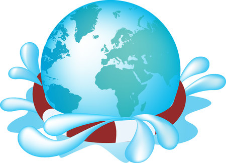 dove helps flooded world, vectorのイラスト素材
