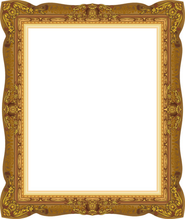 wood gold frame picture vector abstract designのイラスト素材