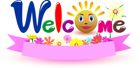 welcome vector design, words design color fullのイラスト素材