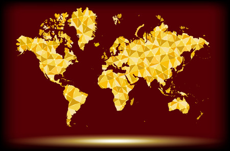 World map of gold glittering stars . Golden Modern elements of info graphicsのイラスト素材