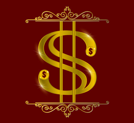 dollar  goldのイラスト素材
