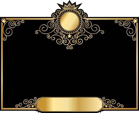 Gold border frame with thailand line floral for picture, Vector design decoration pattern style.frame corner design is patternのイラスト素材