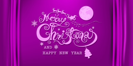 Cartoon Smiling Santa Clause and snowman with reindeer, High detailed vector illustration ,Happy Merry Christmas and happy new year companions. snowman on night backgroundのイラスト素材