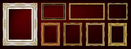 Decorative vintage frames and borders setのイラスト素材