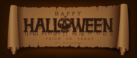 Happy Halloween message design on retro of paper backgroundのイラスト素材
