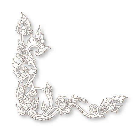 Classical decorative elements in baroque style. Holiday decor frame gold elements isolatedのイラスト素材
