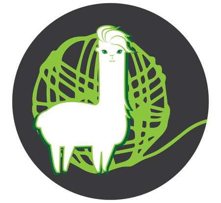 Lama and Lama Yarn Concept Design.のイラスト素材