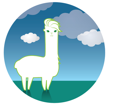 Lama and Lama Yarn Concept Design.のイラスト素材