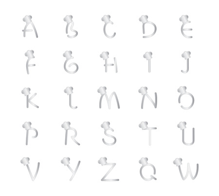 Cook Themed Alphabet Design Conceptのイラスト素材
