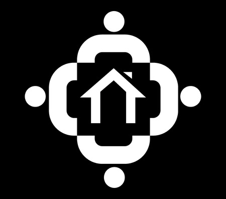 Family Icon Design With Home, AI 8 supported.のイラスト素材