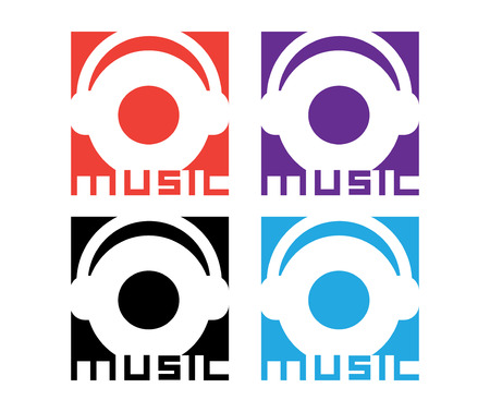 Music Concept Design with Headset.のイラスト素材