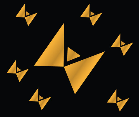 Abstract Butterfly Icon On The Black Backgroundのイラスト素材