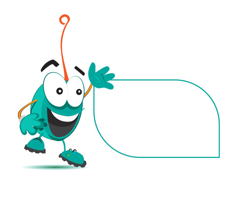 Character Design with Speech Bubbleのイラスト素材