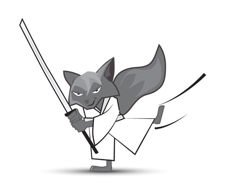 Ninja Fox Character Designのイラスト素材
