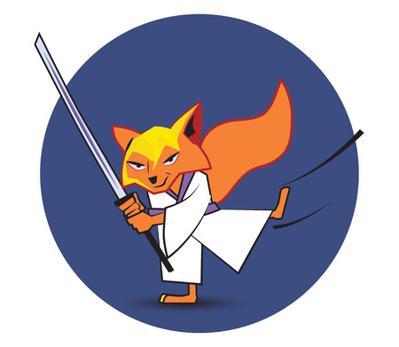 Ninja Fox Character Designのイラスト素材