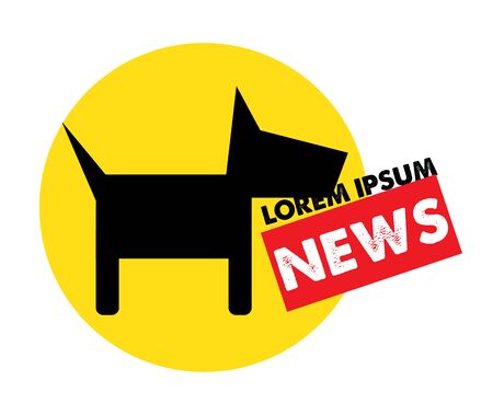 Dog and Newspaper Logo Concept, EPS 10 supported.のイラスト素材