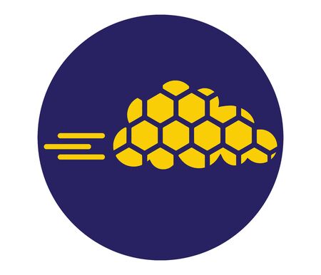 Honeycomp with Cloud Technology Icon Designのイラスト素材