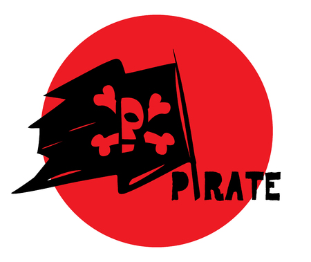 Pirate Flag and Logo Design Concept.のイラスト素材