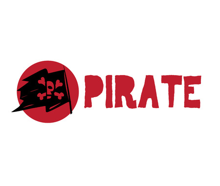 Pirate Flag and Logo Design Concept.のイラスト素材