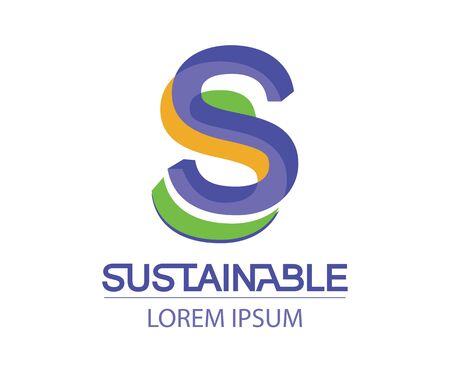 Sustainable Logo Design Concept. EPS 8 supported.のイラスト素材