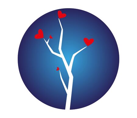 Tree with Hearts Illustrationのイラスト素材