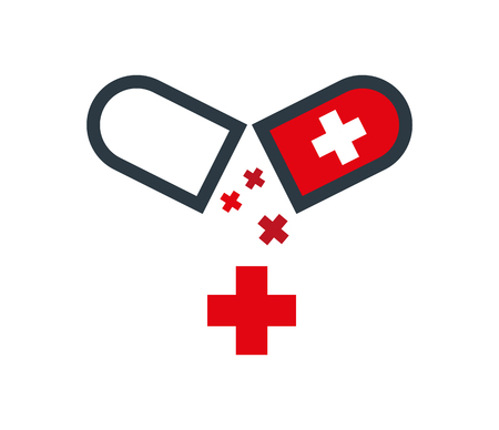 Drug Capsule Logo Design. Eps 8 supported.のイラスト素材