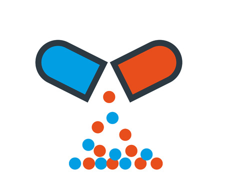 Drug Capsule Icon Design. Eps 8 supported.のイラスト素材
